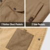 CRYSULLY Men's Winter Cargo Jacket Fur Collar Fleece Casual ...