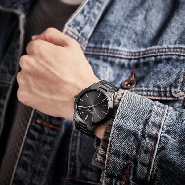 BUREI Men Watches Fashion Analog Stainless Steel Quartz Wate...