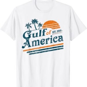 Retro Vintage Gulf Of US America 2025 American Flag Mexico T...