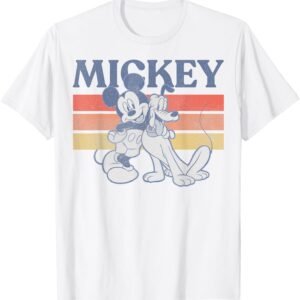 Disney Mickey And Friends Mickey And Pluto Retro Line T-Shir...