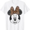 Disney Minnie Mouse Vintage Leopard Print Bow Portrait Short...