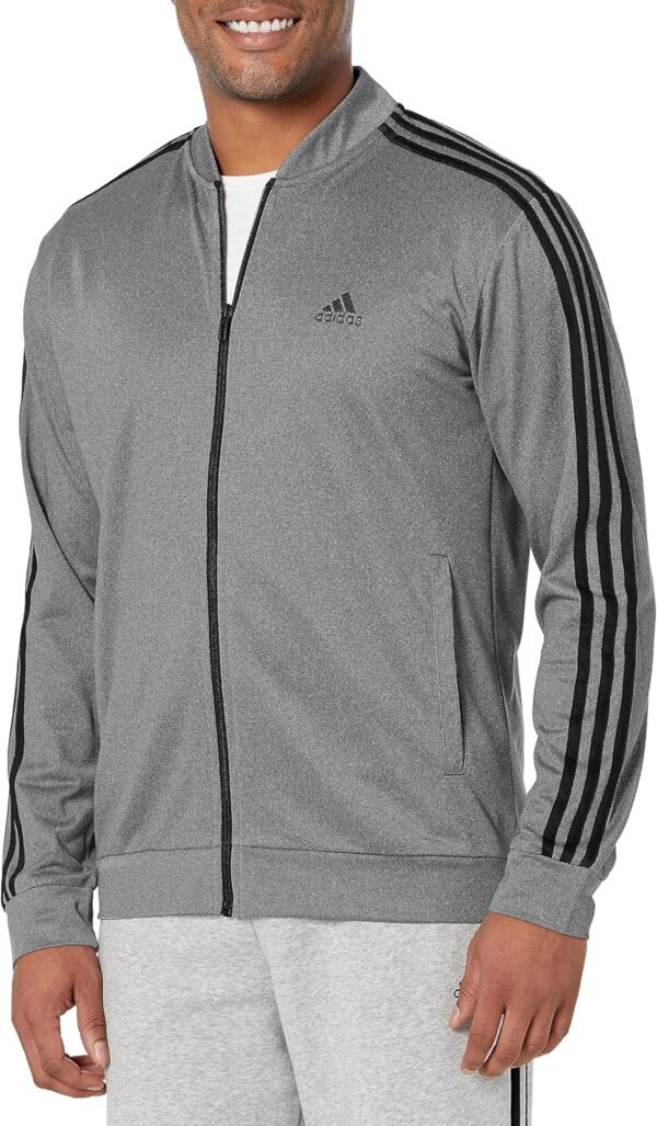 adidas Men's Three Stripe Tricot Full-Zip Jacket