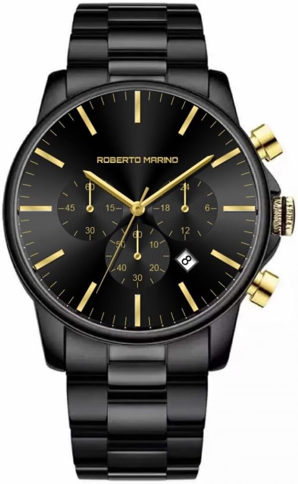 Men’s Luxury Wrist Watch RM4885 – Black Stainless Steel Quar...