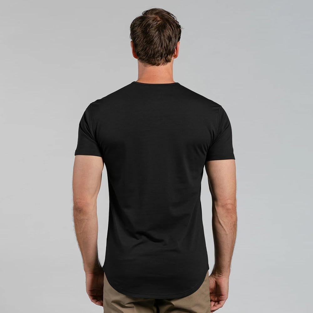 Mens Drop-Cut Men's T Shirt, Plain Tshirts for Men, Drop Cut... - Image 4