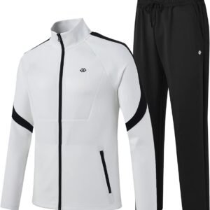 MoFiz Men's Tracksuits Set Long Sleeve Causal Full Zip Runni...