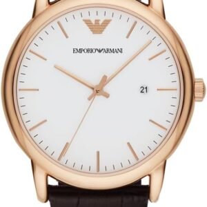 Emporio Armani Men's Three-Hand Leather Watch