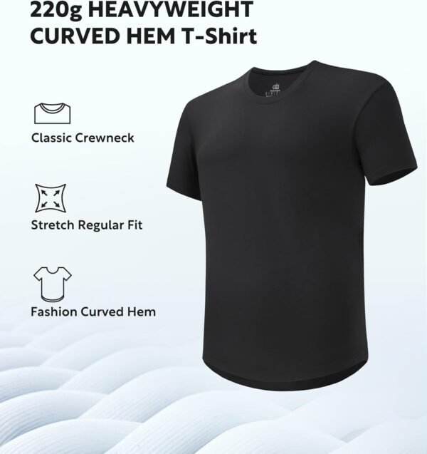 DAVID ARCHY Men's T-Shirt Heavyweight Tees Cotton Sorona Cas...