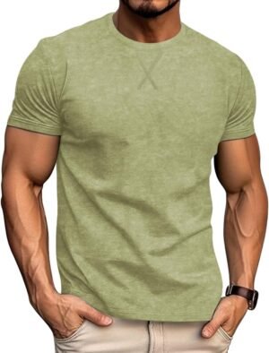 LOGEEYAR Men's Athletic Washed T-Shirts Basic Crew Neck Tees...