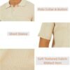 Mens Knit Polo Shirts Short Sleeve Textured Polo Shirt Slim ...