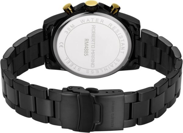 Men’s Luxury Wrist Watch RM4885 – Black Stainless Steel Quar...