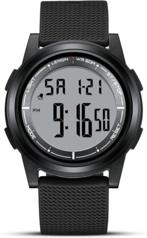 HANPOSH Mens Digital Watch Ultra Thin Minimalist Sports Wate...