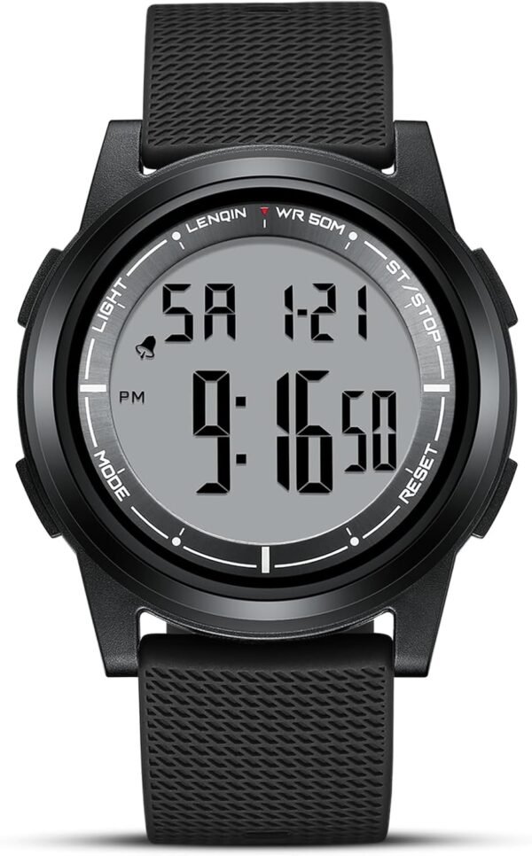 HANPOSH Mens Digital Watch Ultra Thin Minimalist Sports Wate...