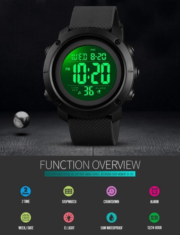 Digital Watch Sports Waterproof Military Back Light Small Wa...