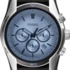 Fossil Men's Coachman Quartz Stainless Steel and Leather Chr...