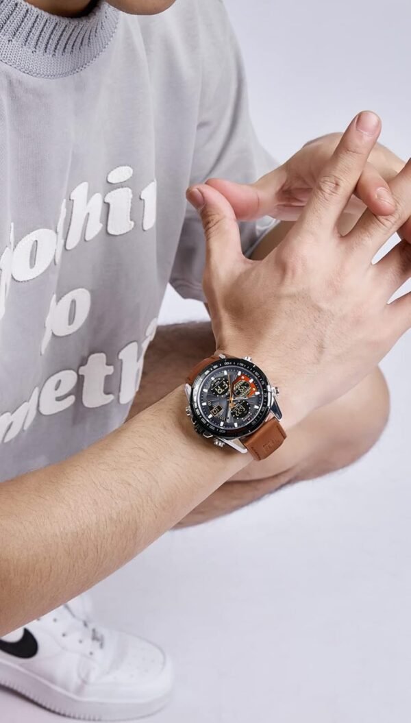 NAVIFORCE Men's Military Digital Watches Analog Quartz Water...