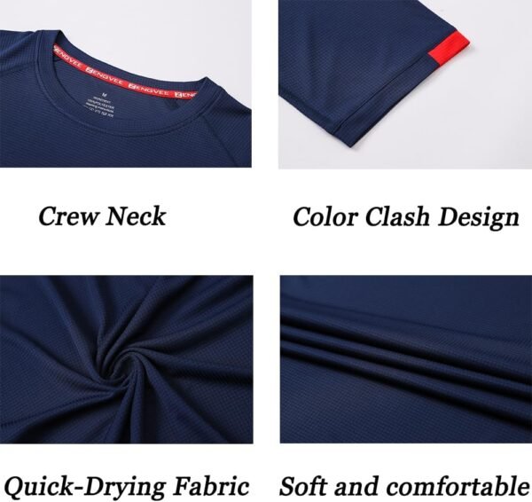 5 Pack Workout Shirts for Men Quick Dry Crew Neck Short Slee...