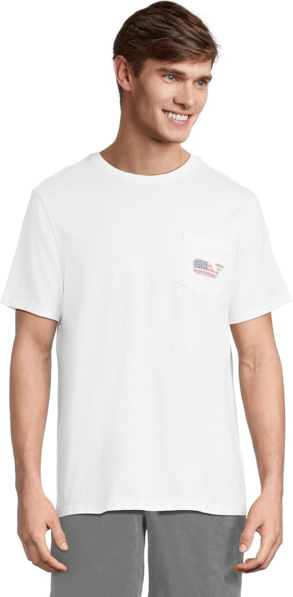 vineyard vines Men's Short-Sleeve V V Americana Whale Pocket...