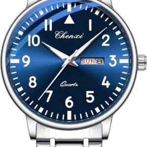 Casual Men's Watches Luminous Large Dial Stainless Steel Wat...