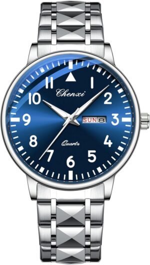 Casual Men's Watches Luminous Large Dial Stainless Steel Wat...