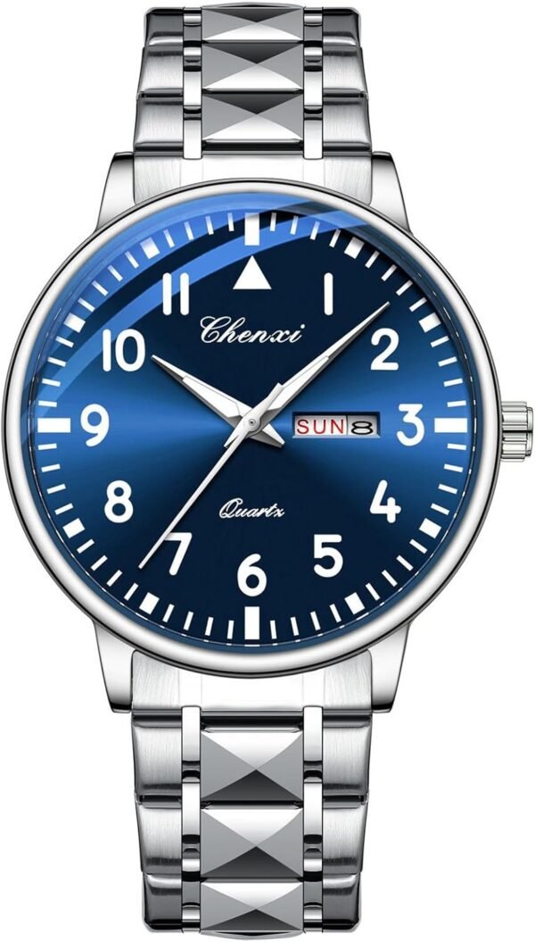 Casual Men's Watches Luminous Large Dial Stainless Steel Wat...