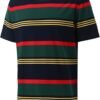 Men's Fashion Casual Cotton Loose Fit Crewneck Classic Strip...