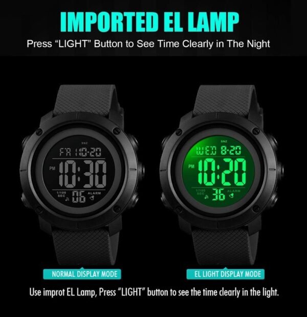 Digital Watch Sports Waterproof Military Back Light Small Wa...