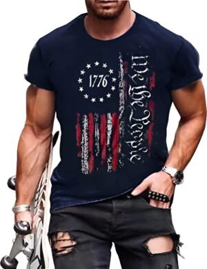 Men American Flag Patriotic Eagle T Shirt 4th of July Skull ...