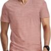 Mens V Neck T Shirts Casual Stylish Graphic Stretch Short Sl...