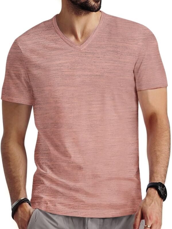 Mens V Neck T Shirts Casual Stylish Graphic Stretch Short Sl...
