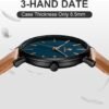 Minimalist Waterproof Quartz Watches for Men with Leather St...