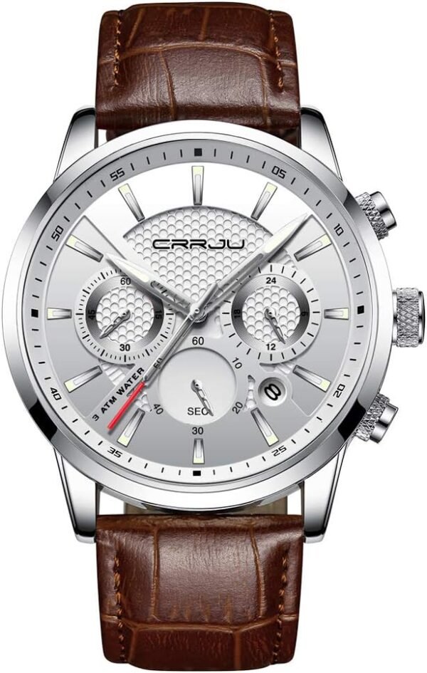 CRRJU Men's Business Casual Chronograph Quartz Waterproof Wr...