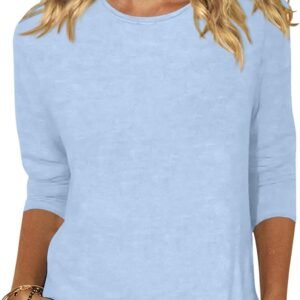 EADINVE Women's Casual 3/4 Sleeve T-Shirts Round Neck Cute T...