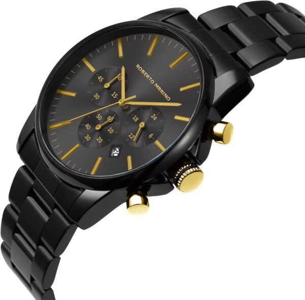 Men’s Luxury Wrist Watch RM4885 – Black Stainless Steel Quar...