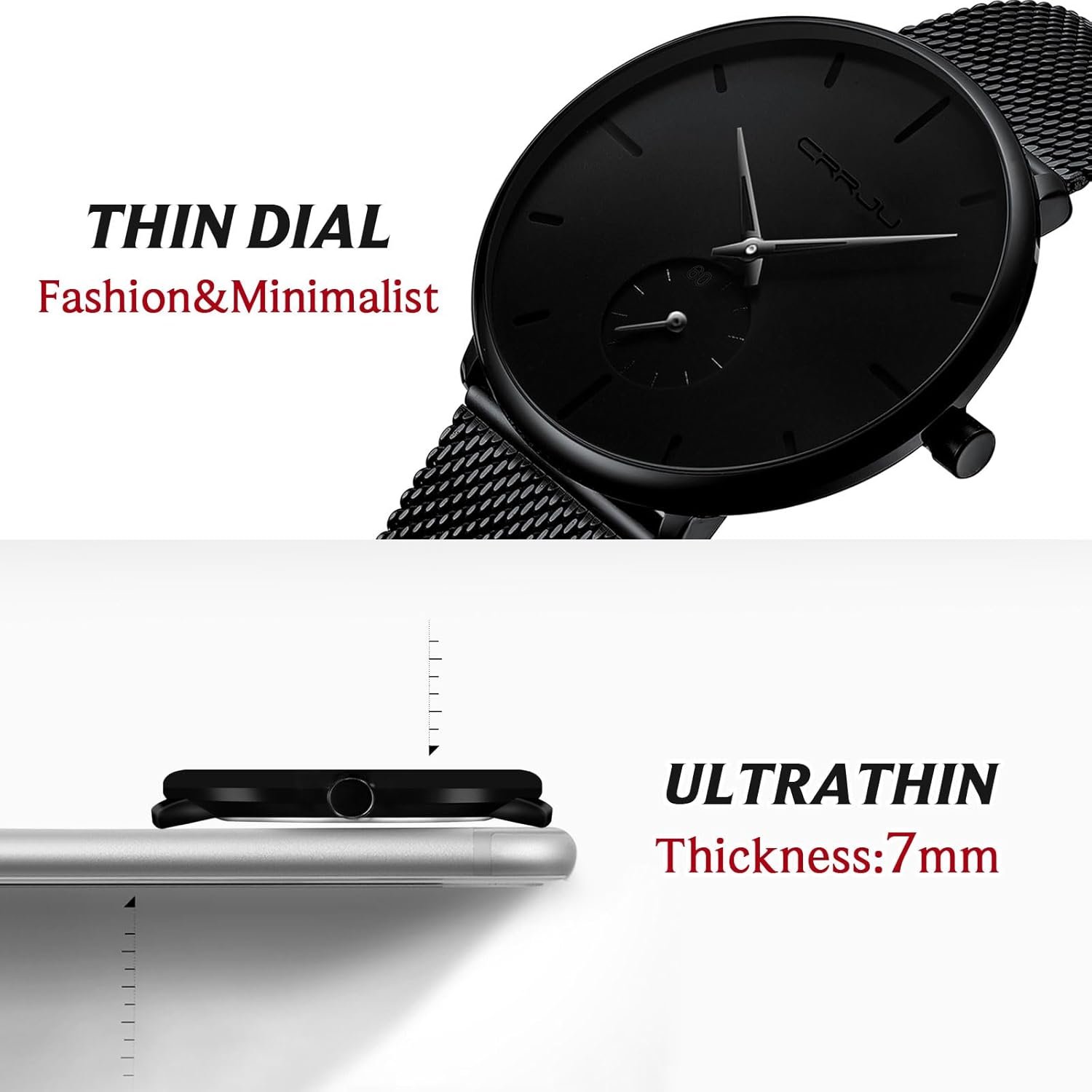 Mens Watches Ultra-Thin Minimalist Waterproof - Fashion Wris... - Image 8