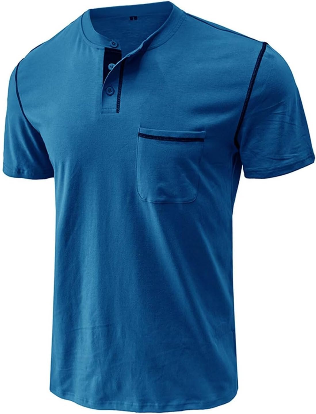 Men's Henley Shirt Lightweight Short Sleeve T-Shirt Casual S... - Image 3
