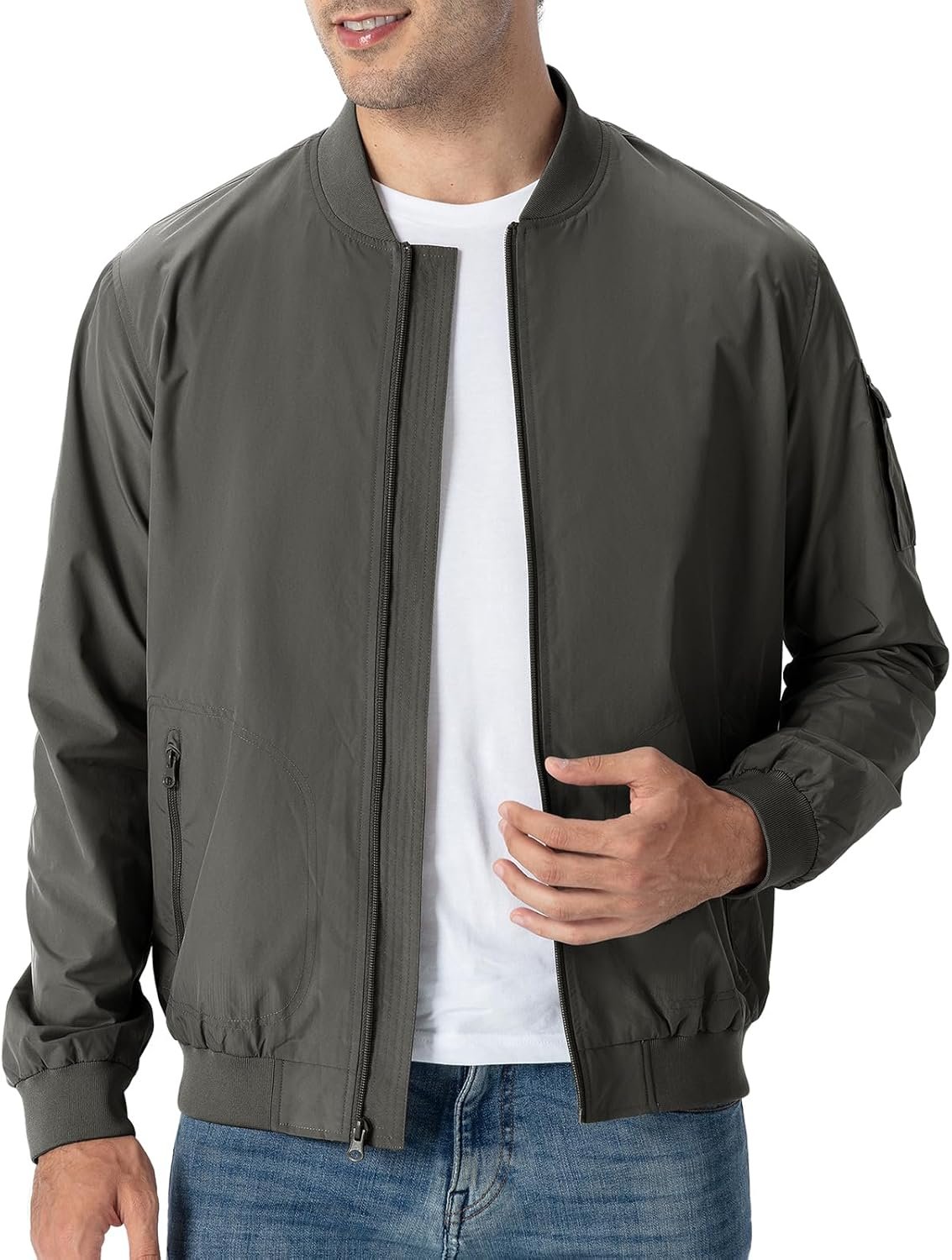 TBMPOY Men's Lightweight Bomber Jackets Light Track Jackets ... - Image 2