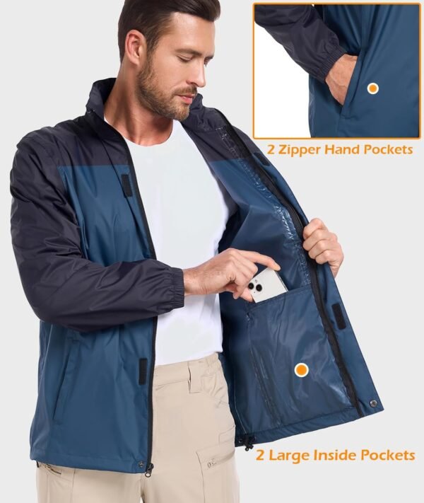 MANSDOUR Men's Packable Rain Jacket Waterproof Lightweight W...