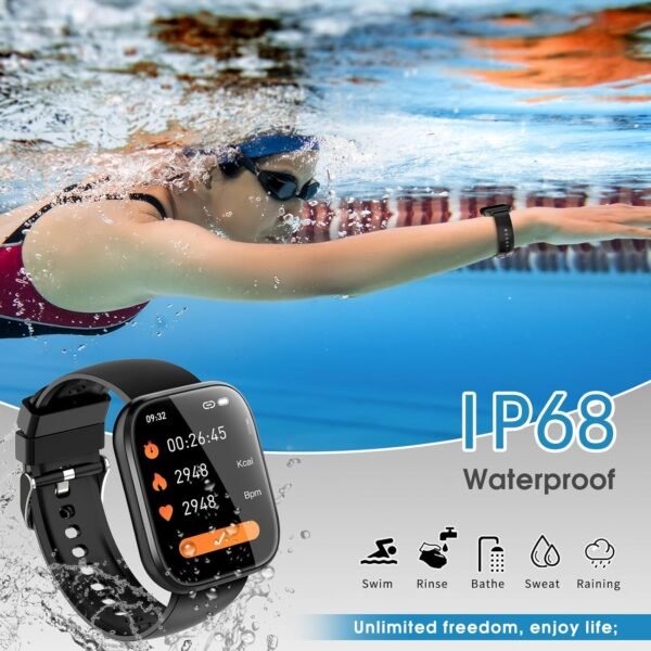 Smart Watch for Men Women Bluetooth Call, 1.85" HD Touch Scr...