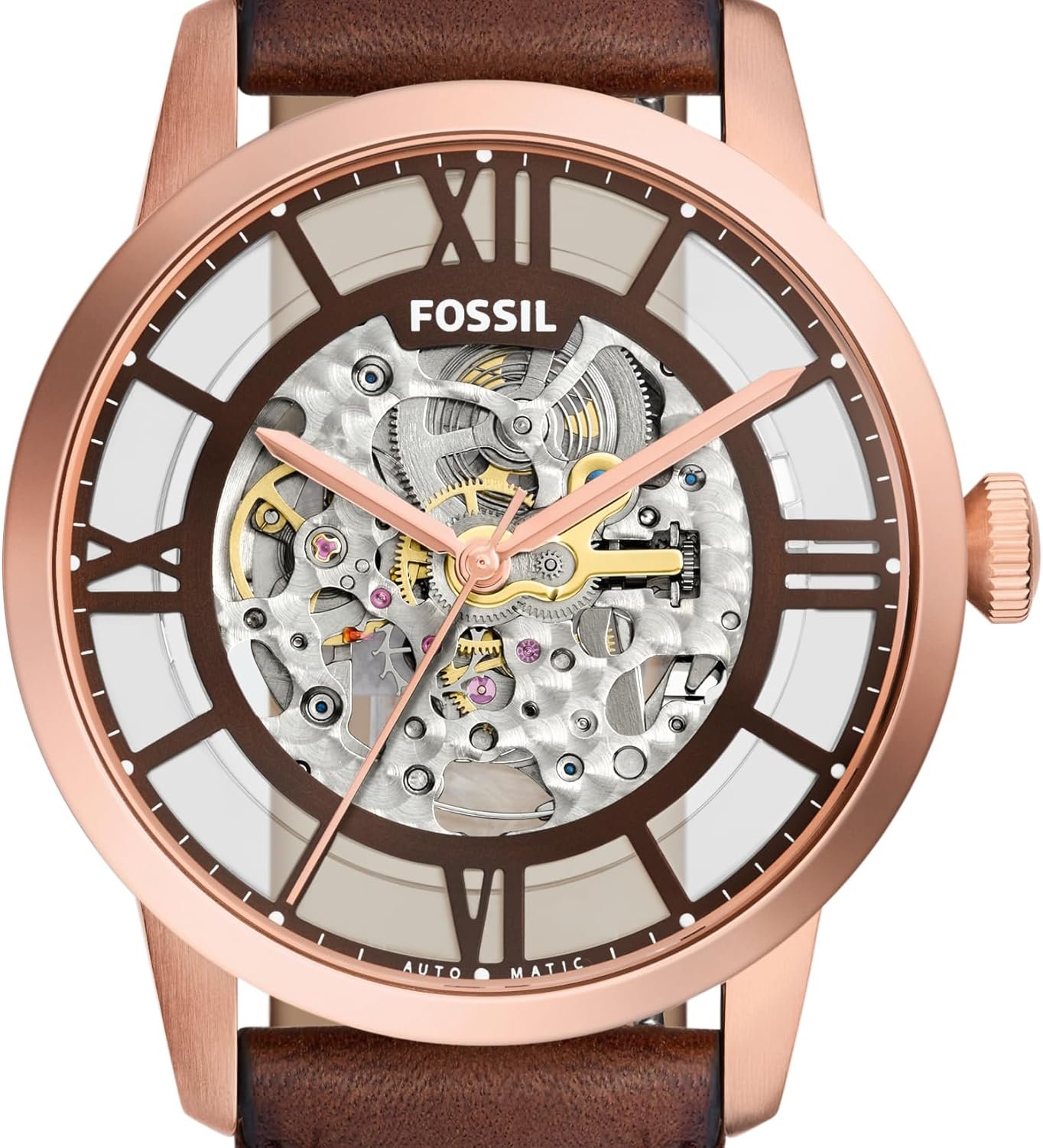 Fossil Men's Townsman Automatic Stainless Steel and Leather ... - Image 4