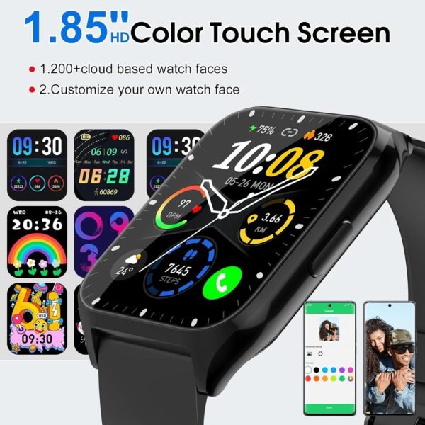 Smart Watch for Men Women, 1.85" Smartwatch (Answer/Make Cal...