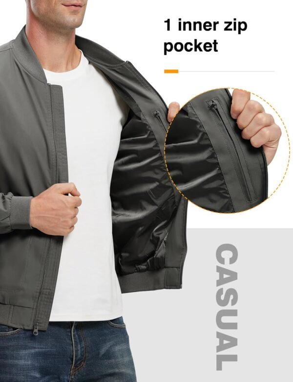 TBMPOY Men's Lightweight Bomber Jackets Light Track Jackets ...