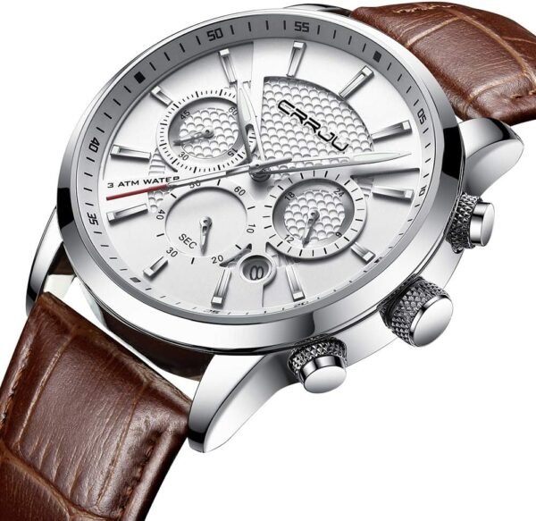 CRRJU Men's Business Casual Chronograph Quartz Waterproof Wr...