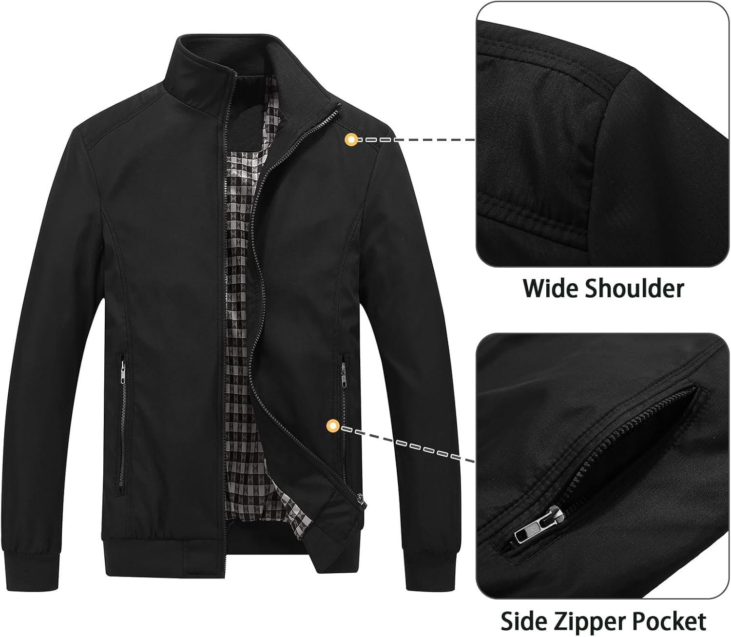Lamgool Mens Lightweight Jackets Light Windbreaker Casual Fl... - Image 3