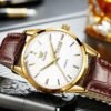 OLEVS Mens Watches, Casual Leather Watches for Men Easy to R...