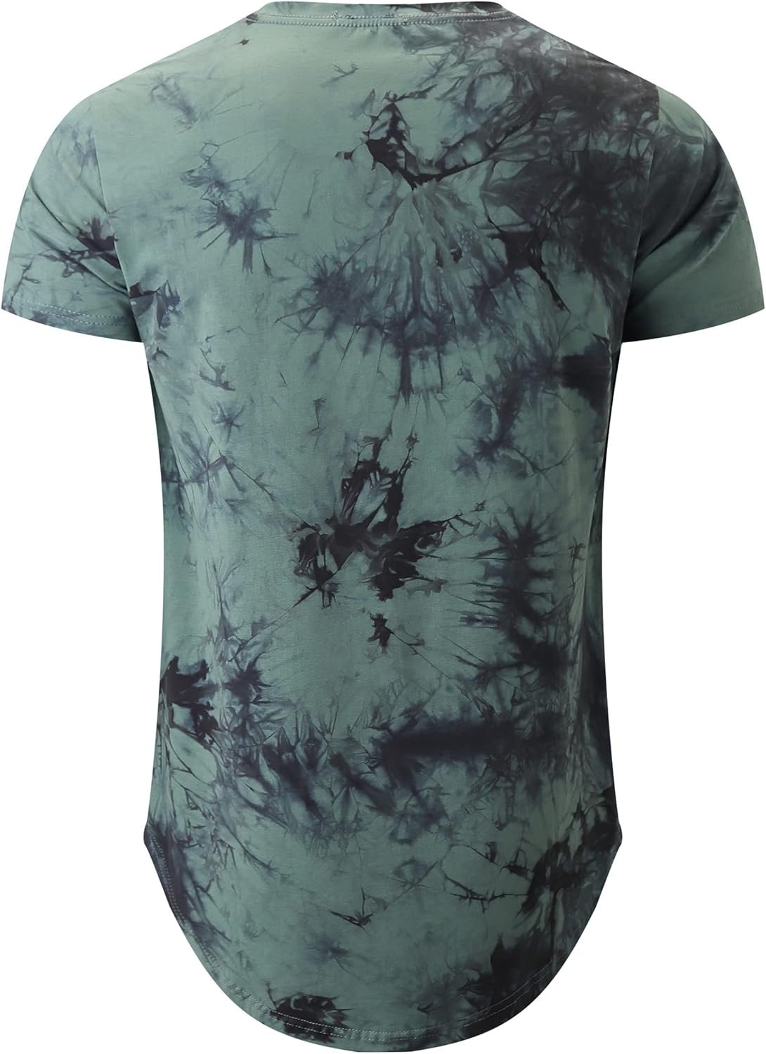 KLIEGOU Mens Hipster Hip Hop Ripped Round Hemline Pattern Pr... - Image 2