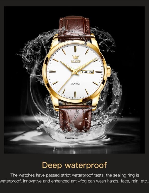 OLEVS Mens Watches, Casual Leather Watches for Men Easy to R...