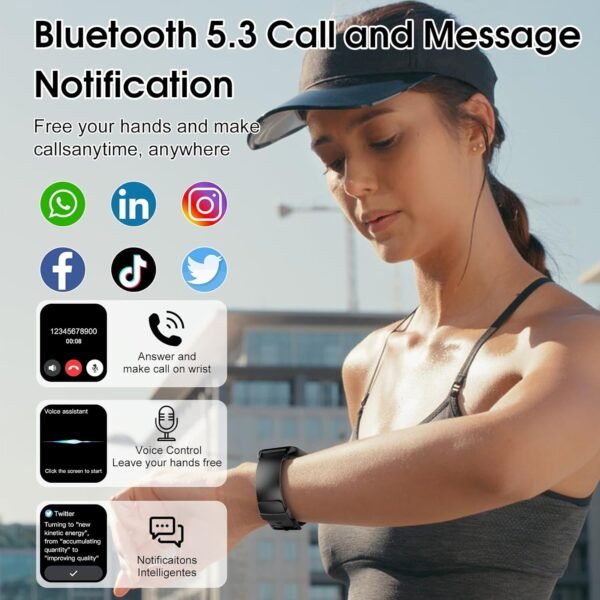 Smart Watch for Men Women, 1.85" Smartwatch (Answer/Make Cal...
