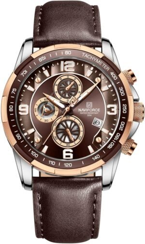 NAVIFORCE Sport Watches for Men Analog Quartz Chronograph Le...