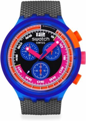 Swatch Unisex Casual Watch Blue Bio-sourced Quartz NEON Part...