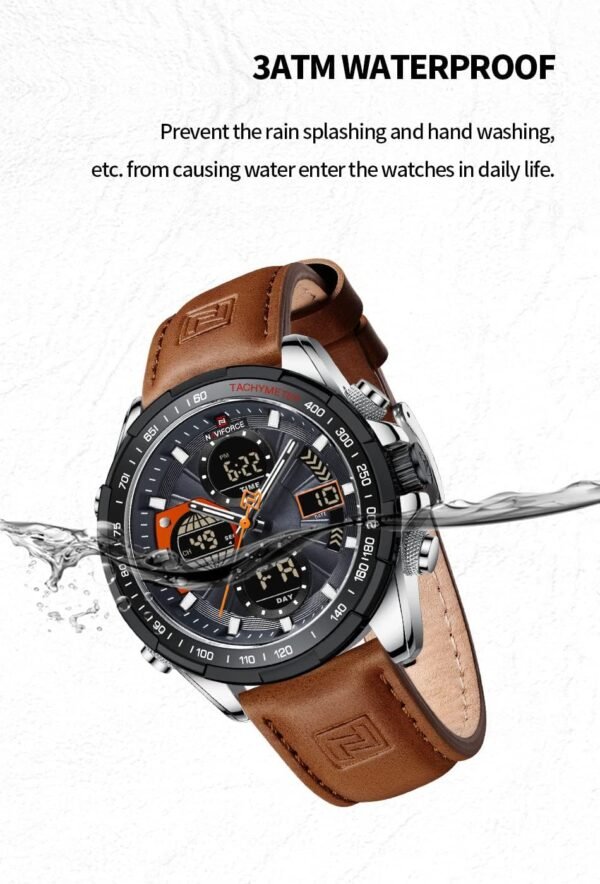 NAVIFORCE Men's Military Digital Watches Analog Quartz Water...